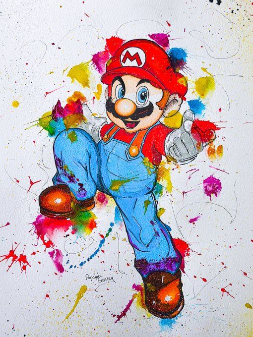 Peinture de Mario Bros - oeuvre originale