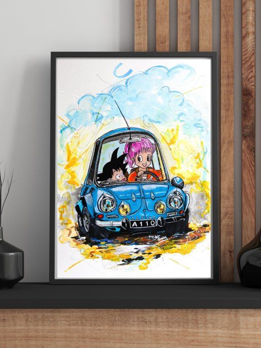 Print A4 - Songoku & Bulma - Dragon Ball