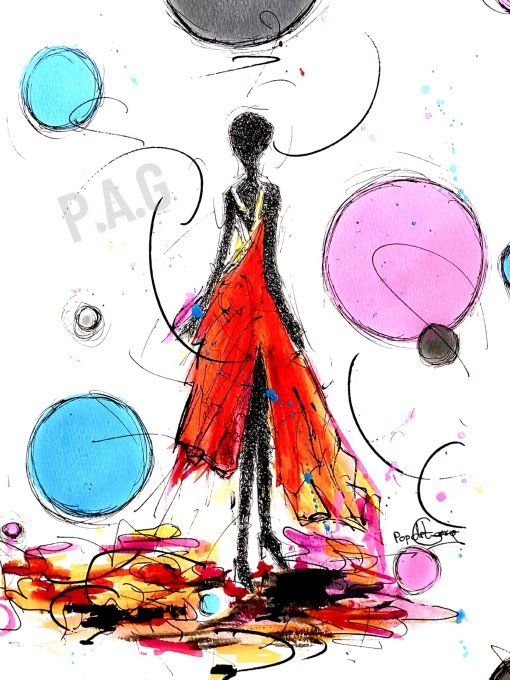 Peinture de Silhouette Fantaisie - oeuvre originale 