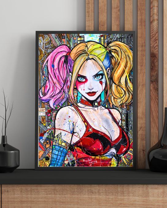 Illustration imprimée A4 - Harley Quinn